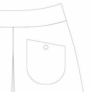 Emily Culottes PDF Pattern Slanted Patch Pocket with button closure