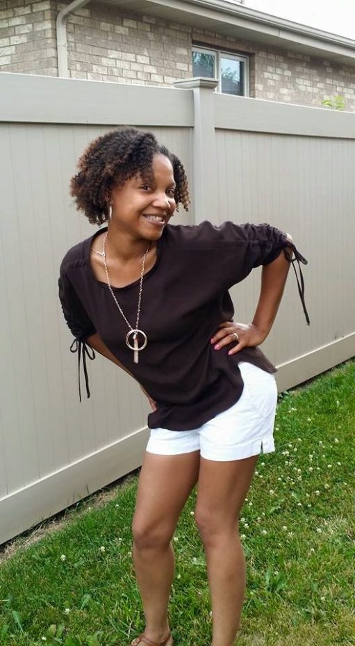 Latonya in her Carey Top - PDF Sewing Pattern