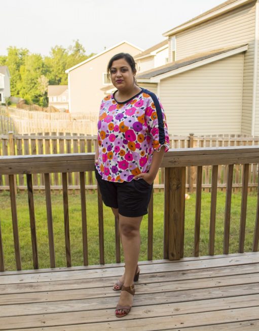 Sneha in her Carey Top - PDF Sewing Pattern