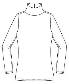 Itch to Stitch Hepburn Turtleneck Line Drawing Front