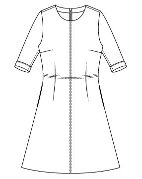 Itch to Stitch Sirena Dress PDF Sewing Pattern Sleeve Cuff Option - Front