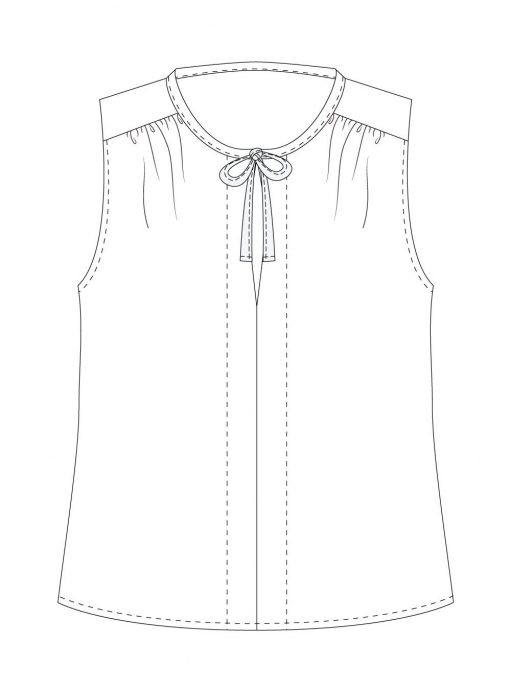 Itch-to-Stitch-Vienna-Tank-PDF-Sewing-Pattern-View-B-Front-Line-Drawing