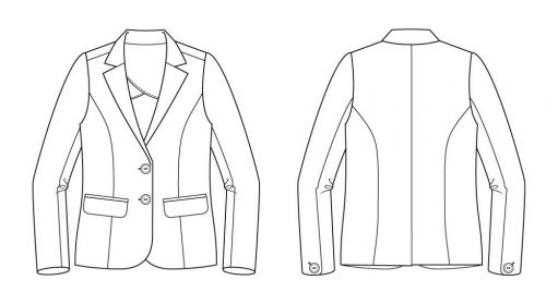 Itch to Stitch La Paz Jacket Sewing Pattern Line Drawing