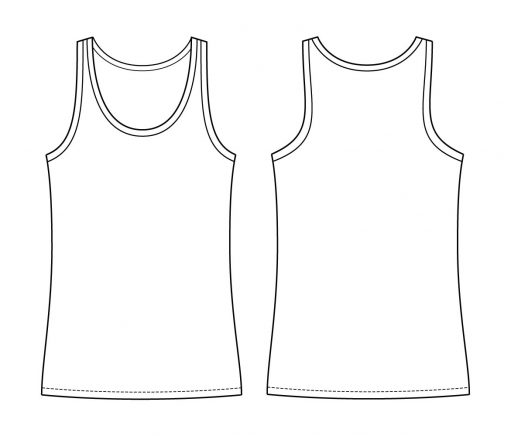 Itch to Stitch Lago Tank Line Drawing