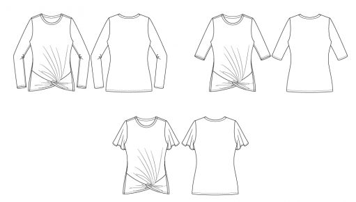 Itch to Stitch Nottingham Top PDF Sewing Pattern Line Drawings