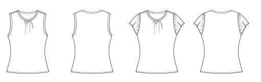 Itch to Stitch Isidro Top PDF Sewing Pattern Line Drawing