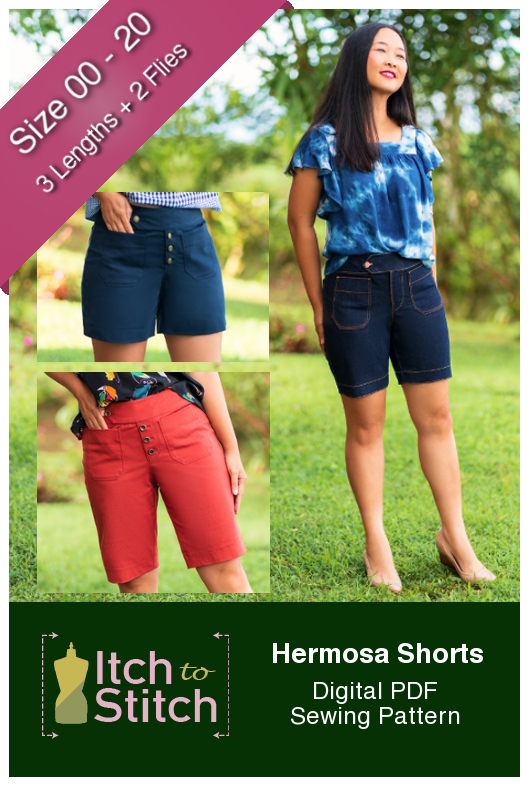 New Pattern: Hermosa Shorts Itch to Stitch Hermosa Shorts PDF Sewing Pattern