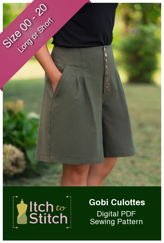 New Pattern: Gobi Culottes Itch to Stitch Gobi Culottes PDF Sewing Pattern