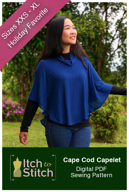 New Pattern: Cape Cod Capelet Itch to stitch Cape Cod Capelet PDF Sewing Pattern
