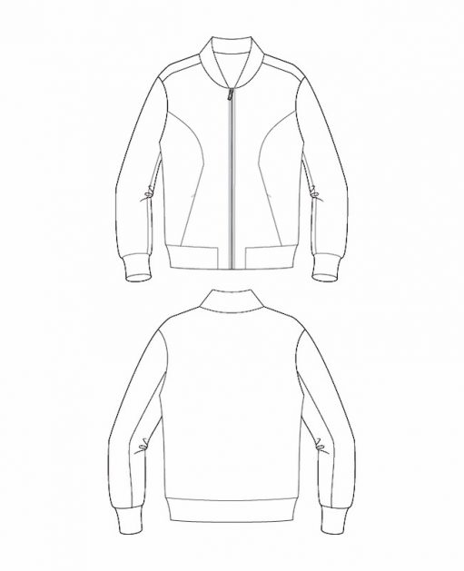 Itch to Stitch Causeway Bomber PDF Sewing Pattern Line Drawings