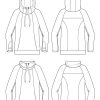 Itch to Stitch Lamma Hoodie & Sweatshirt PDF Sewing Pattern Line Drawings