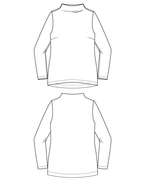 Itch to Stitch Gothenburg Top PDF Sewing Pattern Line Drawings