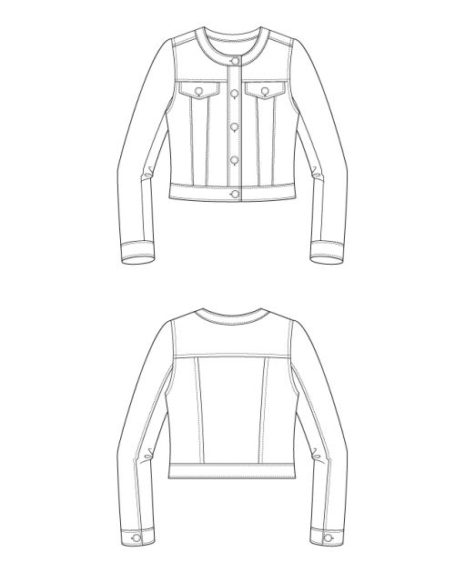 Itch to Stitch Poas Jacket PDF Sewing Pattern Line Drawings