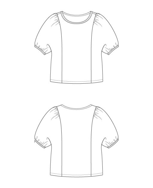 Itch to Stitch Lemont Top PDF Sewing Pattern Line Drawings