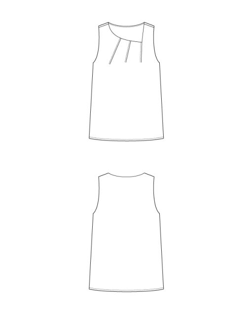 Itch to Stitch Sentosa Tank PDF Sewing Pattern Line Drawings