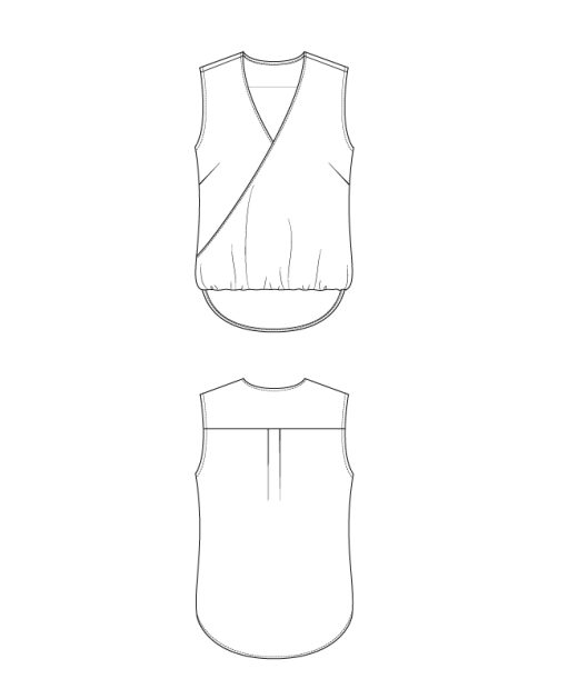 Itch to Stitch Auvers Top PDF Sewing Pattern Line Drawings
