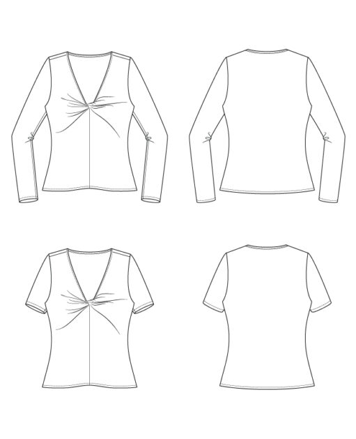 Itch to Stitch Zakopane Top PDF Sewing Pattern Line Drawings