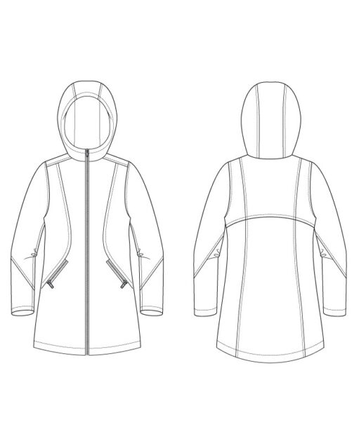 Itch to Stitch Andes Jacket PDF Sewing Pattern Line Drawings