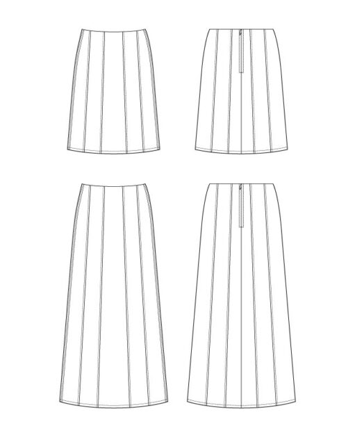 Itch to Stitch Quebrada Skirt PDF Sewing Pattern Line Drawings
