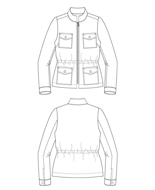 Itch to Stitch Delaware Jacket PDF Sewing Pattern Line Drawings