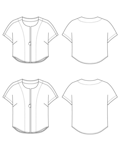 Itch to Stitch Deba Topper PDF Sewing Pattern Line Drawings