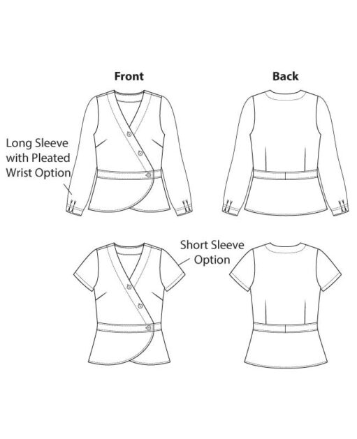 Itch to Stitch Mauritius Top PDF Sewing Pattern Line Drawings