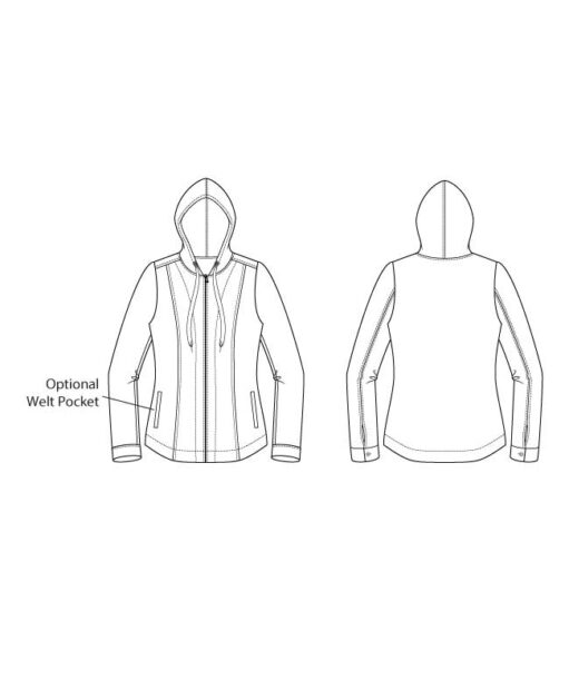 Itch to Stitch Orio Jacket PDF Sewing Pattern Line Drawings